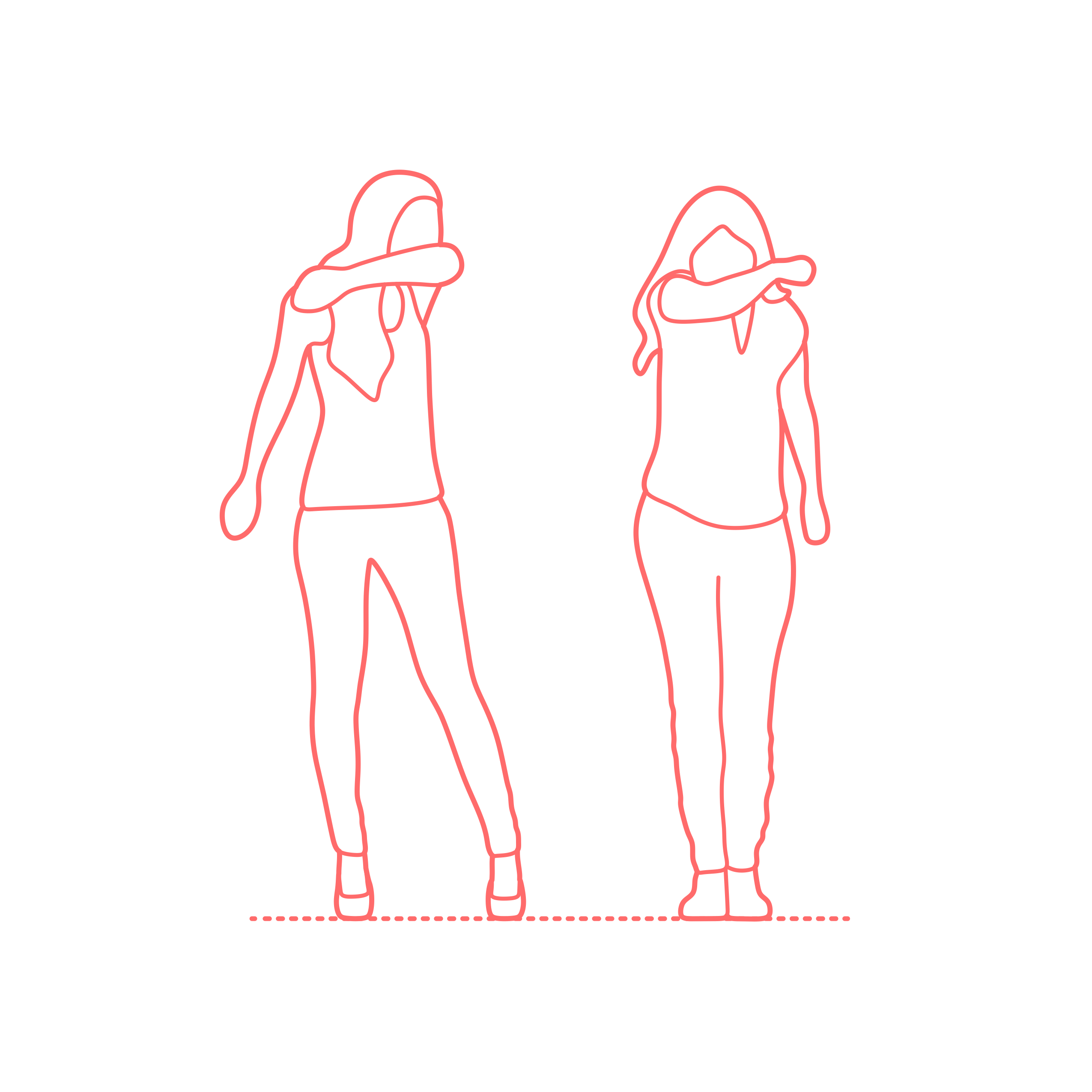 Humans Outbreak Coughing Elbow Women Standing Outline Icon Svg Set Free Vectors